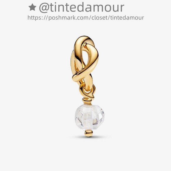 Pandora April Clear Eternity Circle Dangle Charm|Pendant - Picture 2 of 2